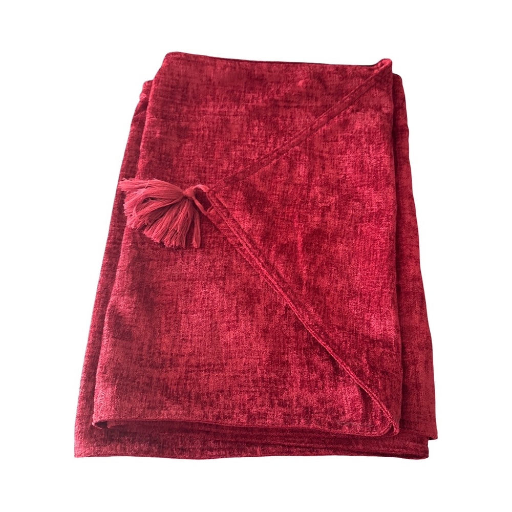 Indigo Home Deep Red Textured Table Runner